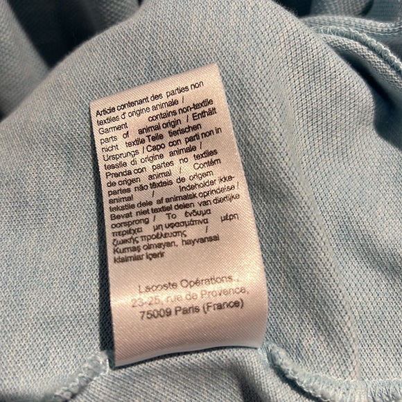 Lacoste classic fit US 4XL fr9 polo, light blue (muted aqua? Nice colour) - Picture 6 of 8